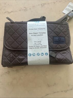 Quilted Gray Portable Diaper Changing pad
